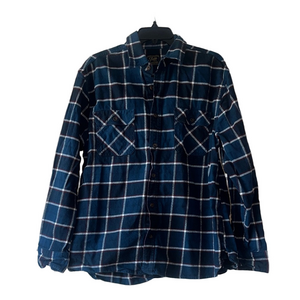 Jachs Navy and Red Plaid Flannel Shirt